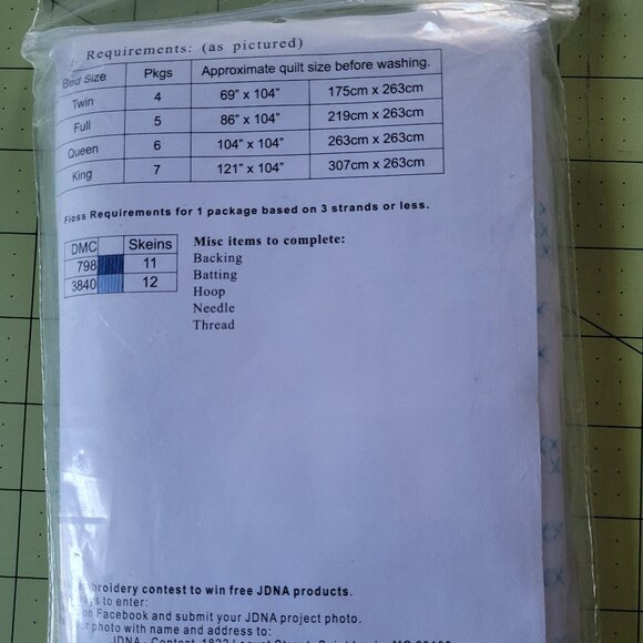 NIP Americana Quilt Blocks Stamped Cross Stitch 16" x 16" - Picture 4 of 4